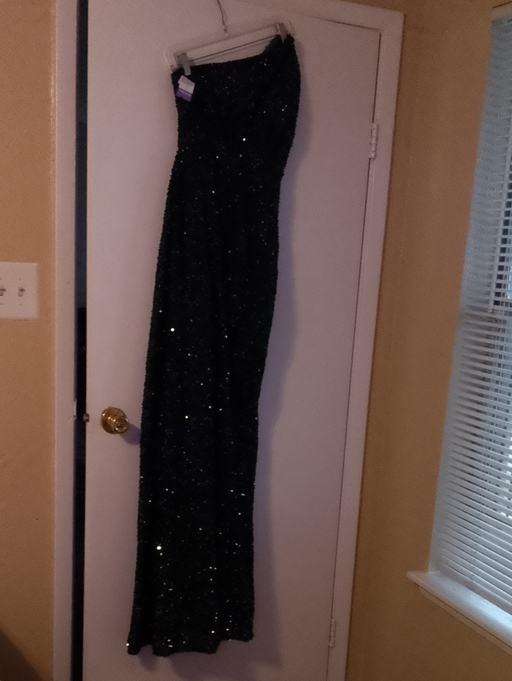 Black Sequin Strapless Maxi Dress
